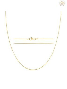 24K Gold Plated Sterling Silver Snake Chain Necklace for Women 1mm